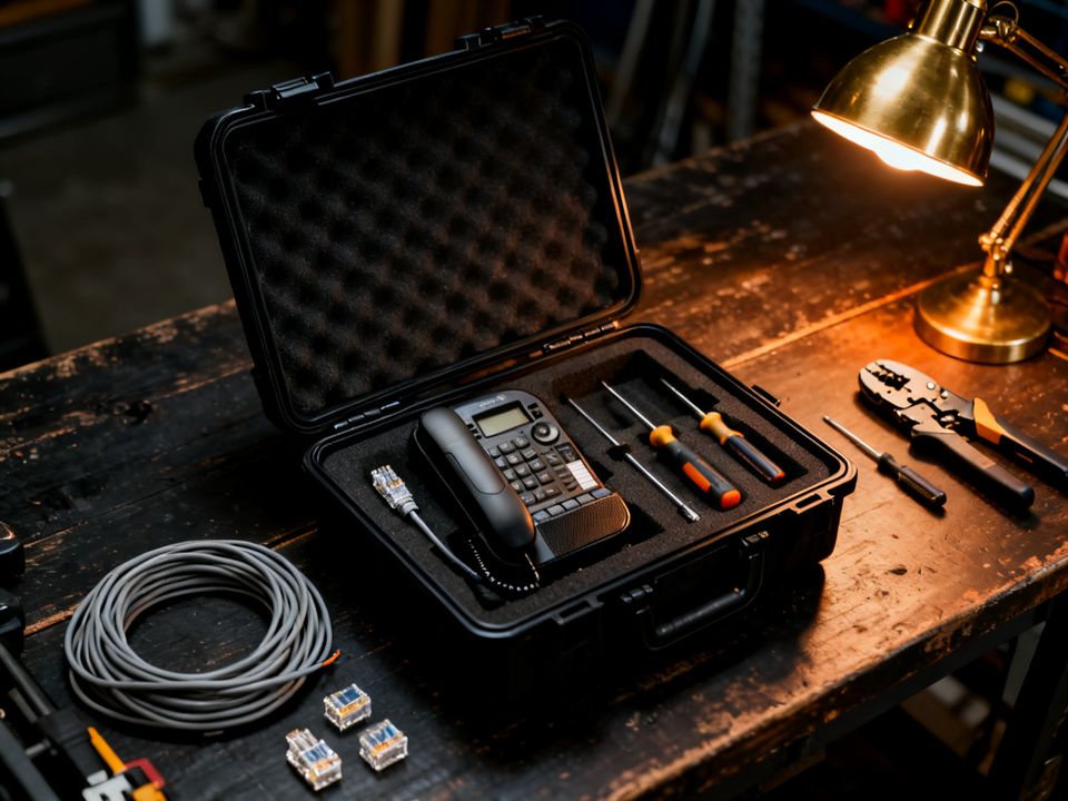 Technician tool case with a network cable tester