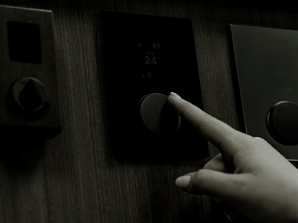 Smart-home control panel on a wall